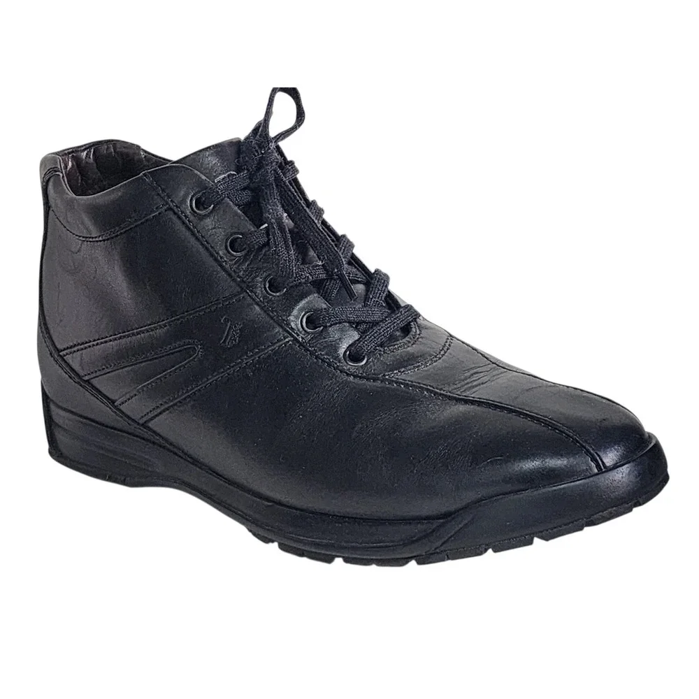 Tod's Mens Black Leather Lace Up Chukka Sneaker Boots Size 8 Made in Italy
